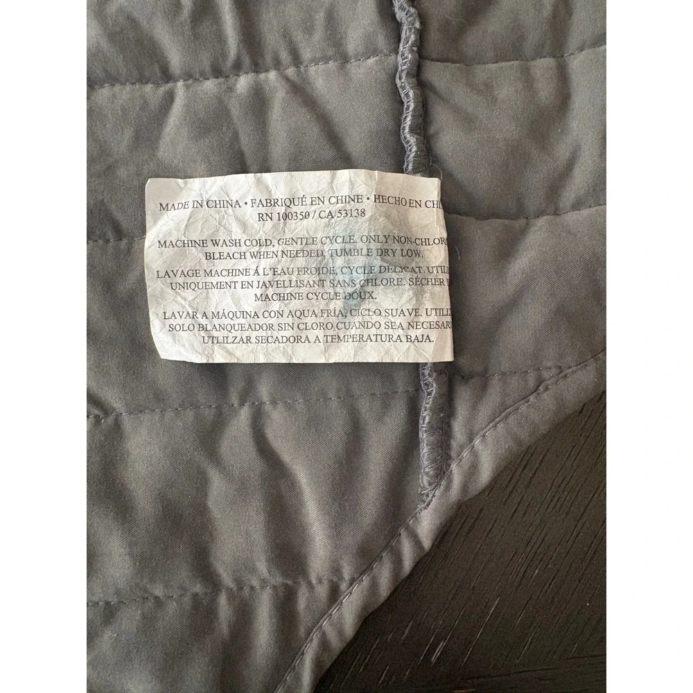 Weighted Quilted Dog Vest Gray Plush Calming Pet Jacket Glass Bead Fill RN100350